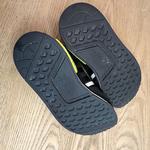 adidas NMD R1 Sneaker Black Solar Yellow White Trainer Gym Shoe Men’s Size 5 - Picture 11 of 12
